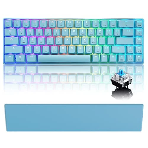 60 % Clavier de Jeu mécanique RVB Type C Filaire 68 Touches Clavier étanche U...