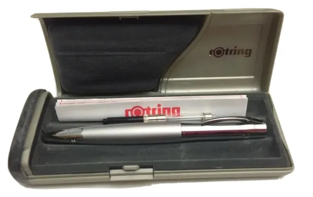 Vintage Rotring Initial Data Fountain Writing Pen 48006 New R504016 Silver