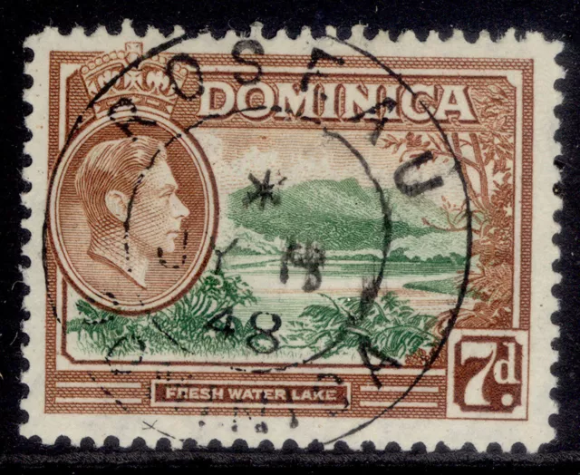 DOMINICA GVI SG105a, 7d green & yellow-brown, FINE USED.