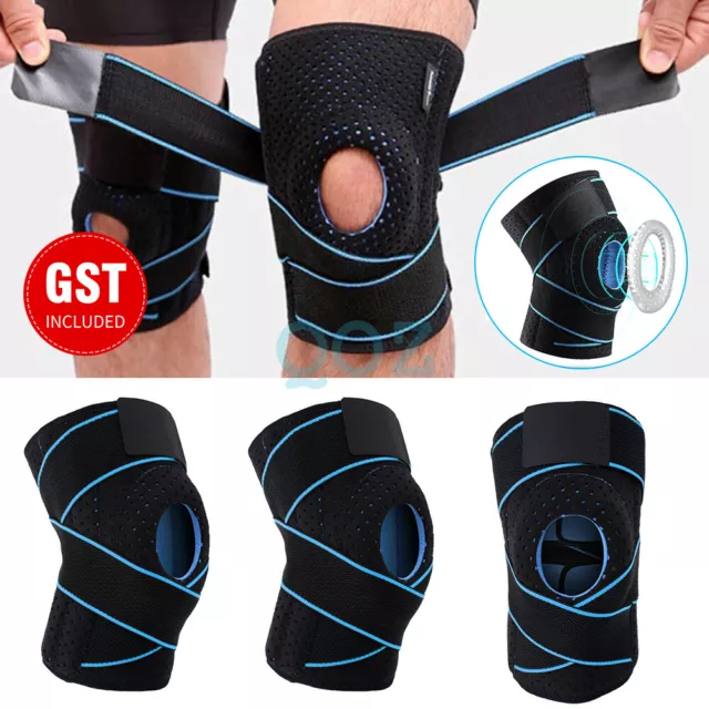 Gel Silicone Compression Knee Support Brace Arthritis Pad Pain Relief Strap