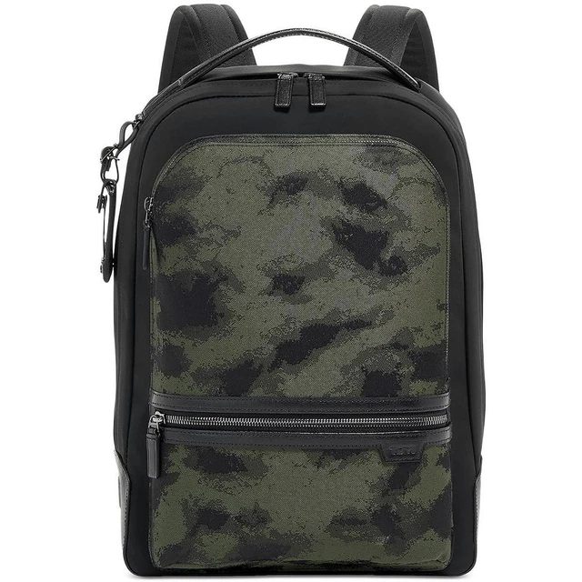 Tumi Mens Bradner Black Leather Trim Camouflage School Backpack O/S BHFO 3262
