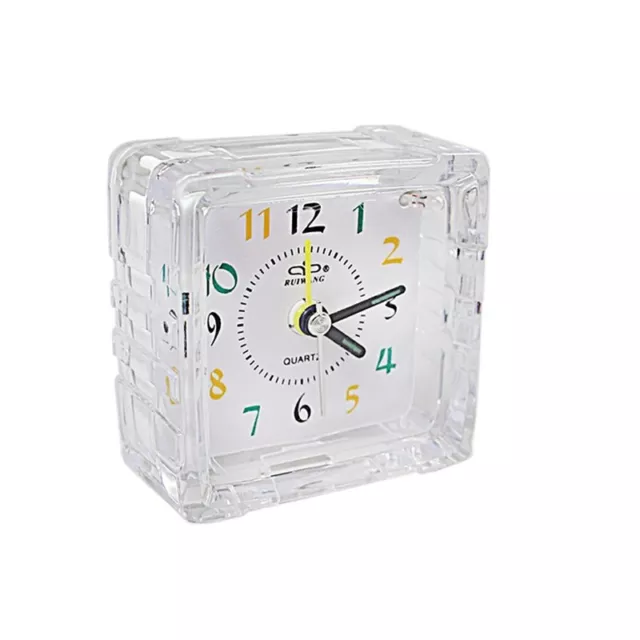 Small Square Quartz Bedside Clocks Desk Beep Alarm Clock for Travel or Office