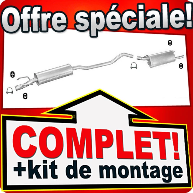 Ligne D'échappement Complète Neuve Pour OPEL CORSA B 1.6/1.4 Hayon (08/1994-2000) - 2 Silencieux - CarExhaust_eu