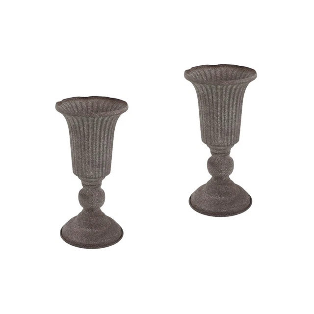 2x Urn Planter Garden Iron Flower Vase Urn Planter Iron Flower Pot