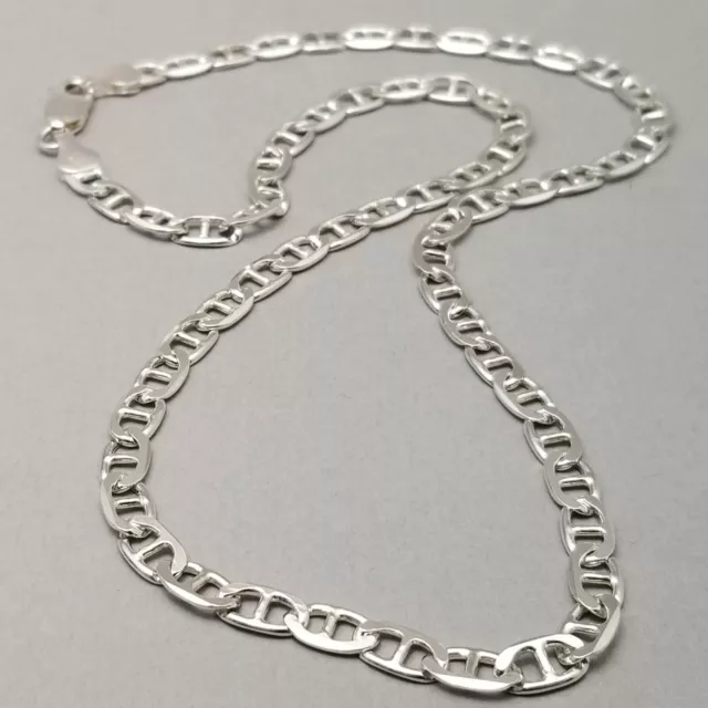 Solid Sterling Silver Anchor Mariner Link Chain Hallmarked 15.3g 46cm (18")