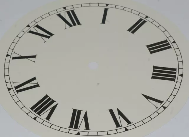 Clock dial 8 inches 203mm roman numerals on off white background new dials