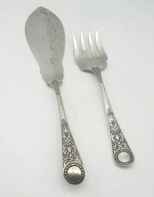 A Good Pair of Vintage Silver Plated Fish Servers by William Batt c1900 3