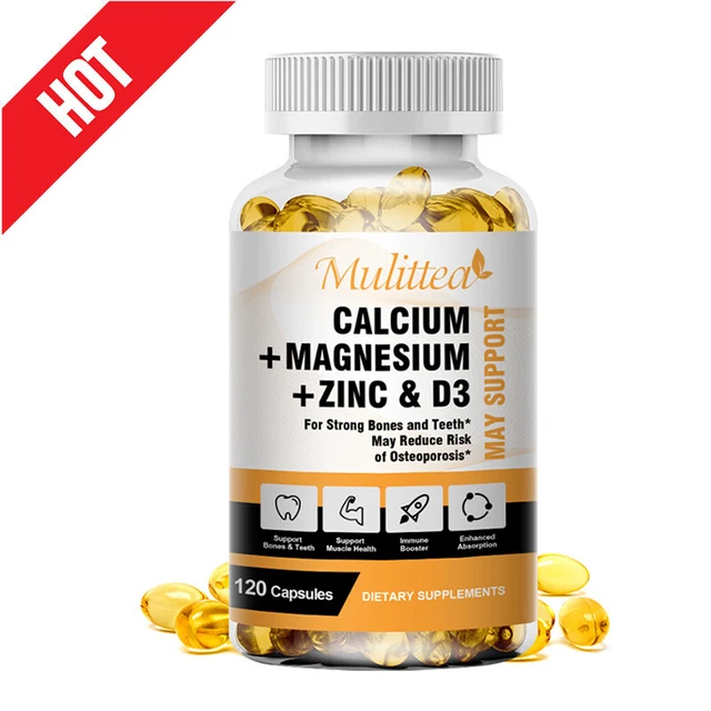 ZINC CALCIUM MAGNESIUM & Vitamin D3 Complex Supplement 120 Vegetarian
