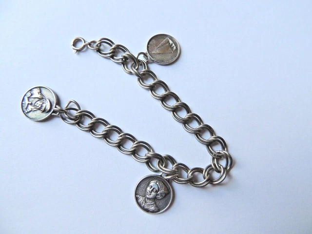 Bracelet Ancien En Argent Signé KELT Bretagne - Gourmette Argent Sterling 925 - Bon état