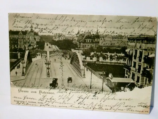Halensee. Gruss aus .., Berlin. Alte Ansichtskarte / Postkarte s/w, gel. 1904. B