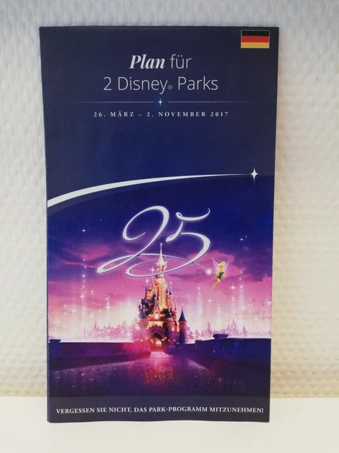 DISNEYLAND PARIS WALT Disney Studios Parkplan Park Map 2017 Deutsch NEU