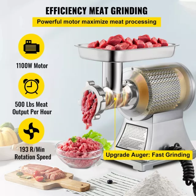 122 Kg/H 250 KG/H Electric Meat Mincer Chopper Heavy Duty Food Grinder Machine 3