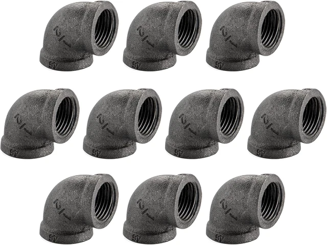 1/2" Pipe Fitting Elbow -  10 Pack Industrial Pipe Fittings Iron Pipe Elbow for