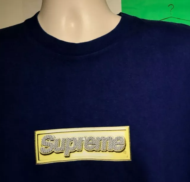 Very rare SS13 Supreme Bling Box Logo Tee blue T-shirt size L large