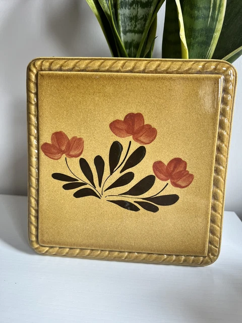 Trivetta vintage floreale quadrata piastrella ceramica floreale