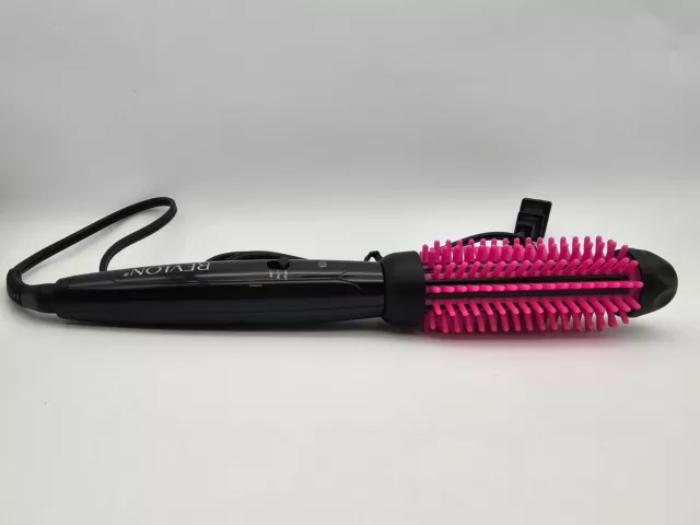 Revlon Silicone Bristle Heated Hair Styling Brush, Black, 1 inch