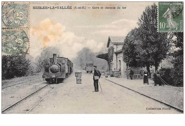 95. n° 49292. nesles la valley. railway station.train.en l state