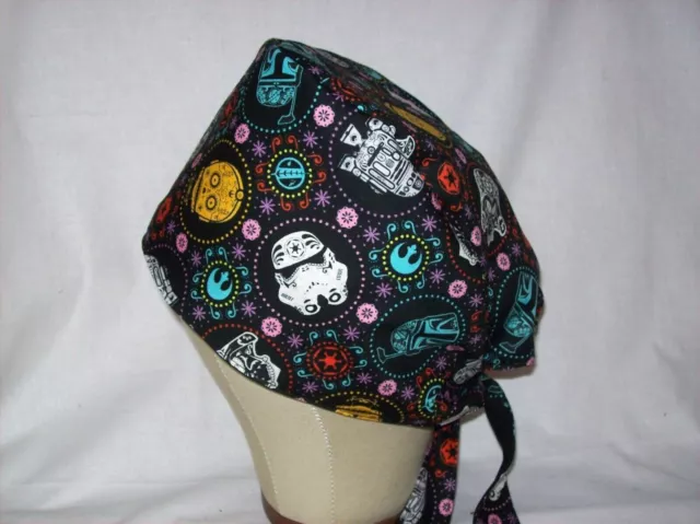 Men/Women Surgical Scrub Cap Lined Star Wars  Sugar Skulls Very Cool 100% Cotton