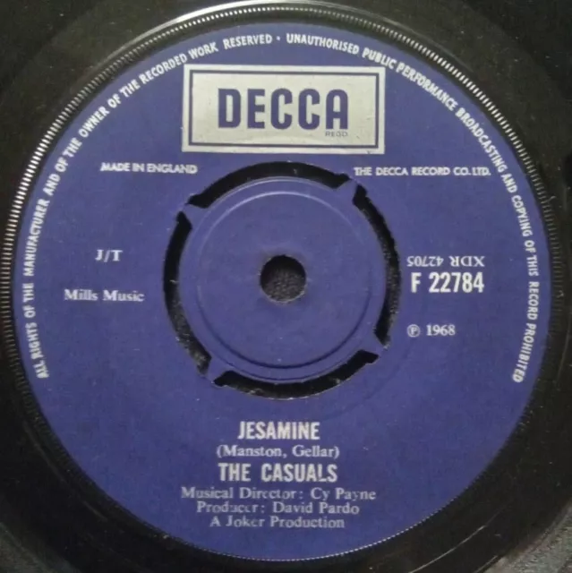 The Casuals Jesamine - Original Uk Decca 7" Vinyl Single