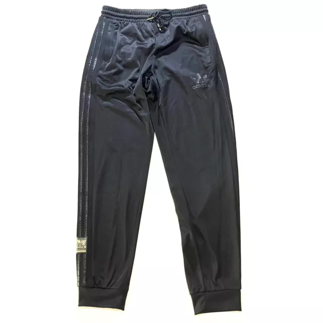Adidas Black Chile 20 Shiny Polyester Mens Track Pants Size Medium Free Postage