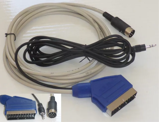 Schneider / Amstrad  CPC 464 / CPC 664 / CPC 6128 Kabel RGB & Audio,  1.5 Meter.