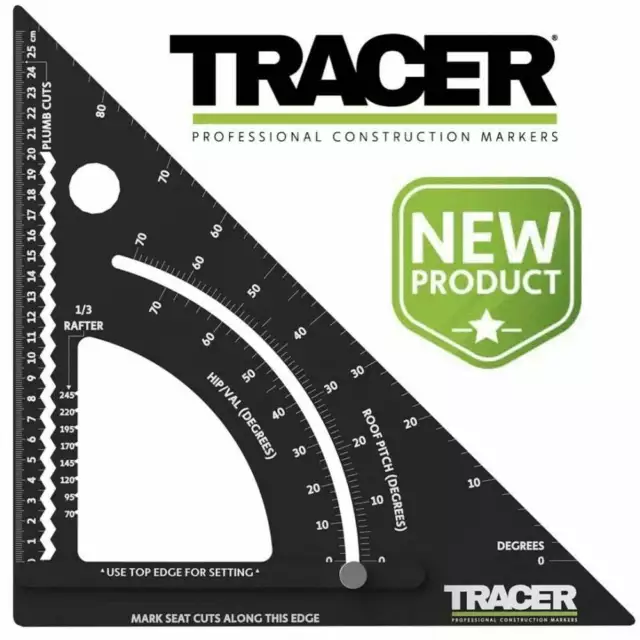 TRACER 300mm 12" SPEED SQUARE ROOFING RAFTER ANGLE (like 46-053 Stanley ) APS12