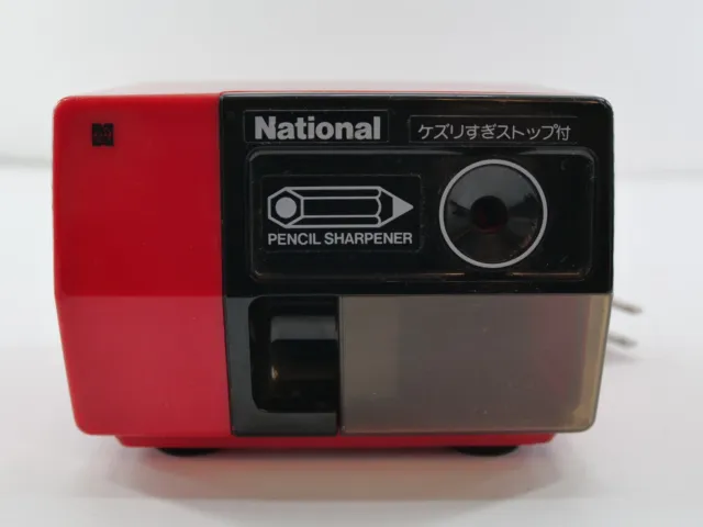 Panasonic KP-123 Electric Pencil Sharpener Red Auto Stop Japan Vintage Works