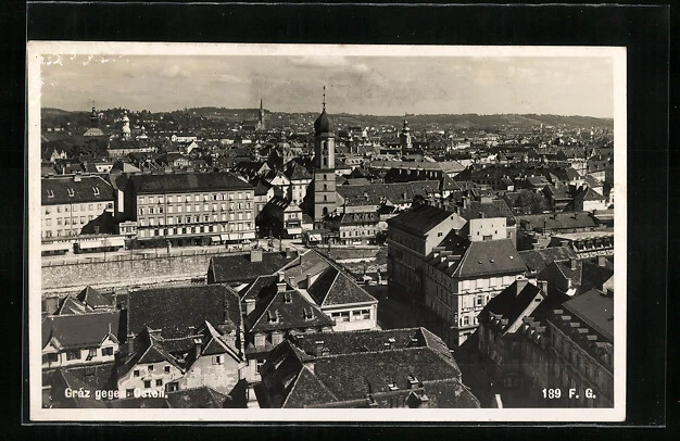 Graz, Totale gegen Osten gesehen, Ansichtskarte