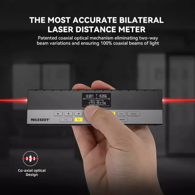 Metro Laser,  Misuratore Laser Professionale Bilaterale 120M Con Raggio Laser Me 2