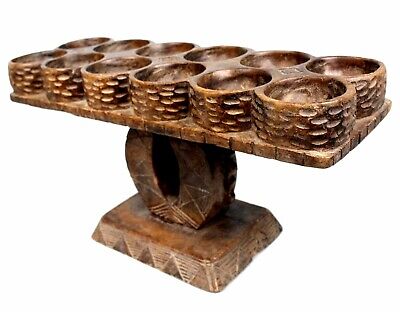 Art African - Antique & Authentic Game D' Awale Akan Baoulé Game Board - 44 CMS