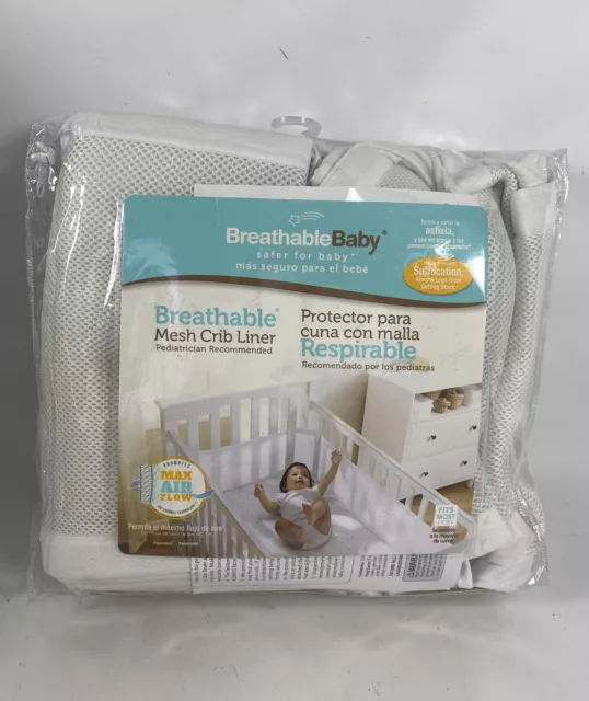 BreathableBaby Portable Mesh Crib Liner, White