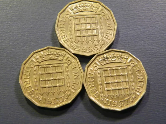 1953 To 1967 Elizabeth Ii Brass Three Pence Choice Of Year / Date