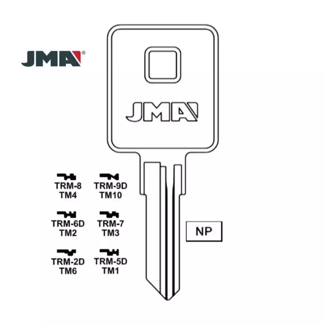 JMA Fits for 1610 Trimark Commercial Key Blank - TM10 - TRM-9D (10 Pack)