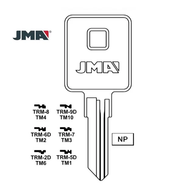 JMA Fits for 1610 Trimark Commercial Key Blank - TM10 - TRM-9D (10 Pack)