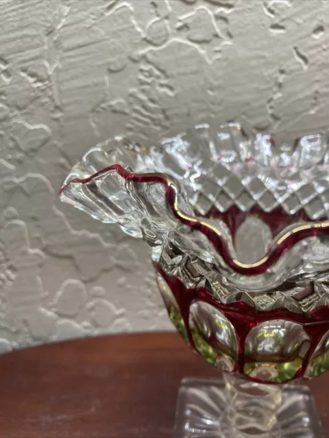 westmoreland glass ruffled compote ruby flash Wakefield Style 3