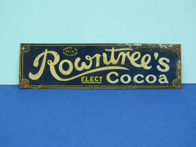 Bassett Lowke 1920s ROWNTREE'S Elect Cocoa O Anzeige Weißblech Eisenbahn Schild