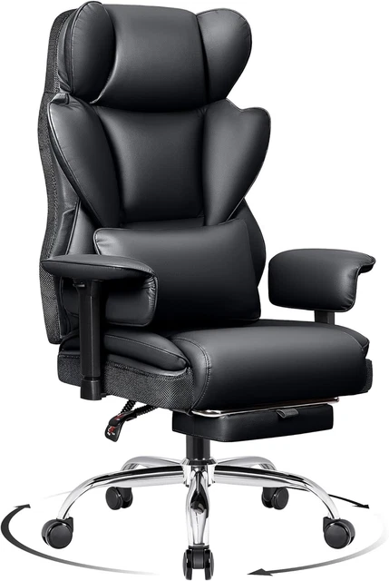 TopJiä Dossier Haut Chaise De Bureau Avec Repose Pied,Ergonomique Fauteuil De Bureau Pivotant