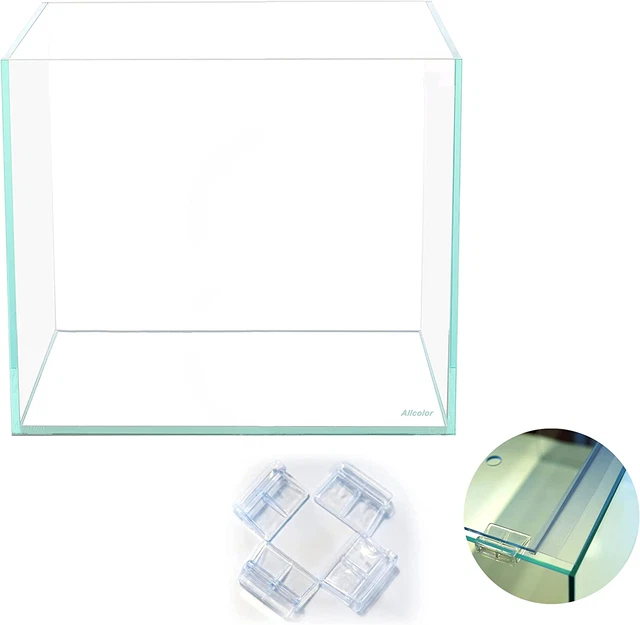 Allcolor Ultra Clear Rimless Aquarium Tank 2-22 gallons Low Iron Glass 4.6Gal -