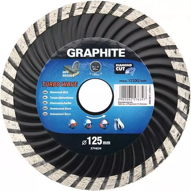 Graphite turbo wave angle grinder diamond disc blade tile 115 125, 180, 200 &230