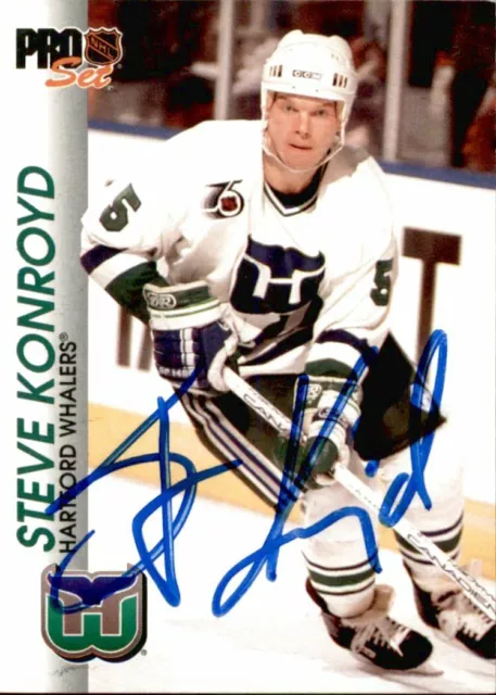 Steve Konroyd Signed Autographed 92/93 Pro Set card Hartford Whalers