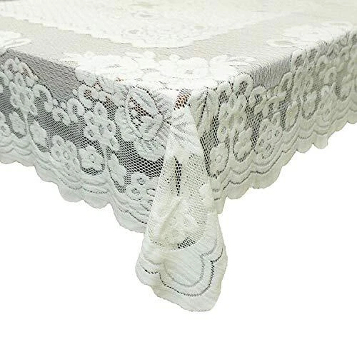 White Lace Tablecloth Rectangular for Rectangle Table Crochet Lace Tab...