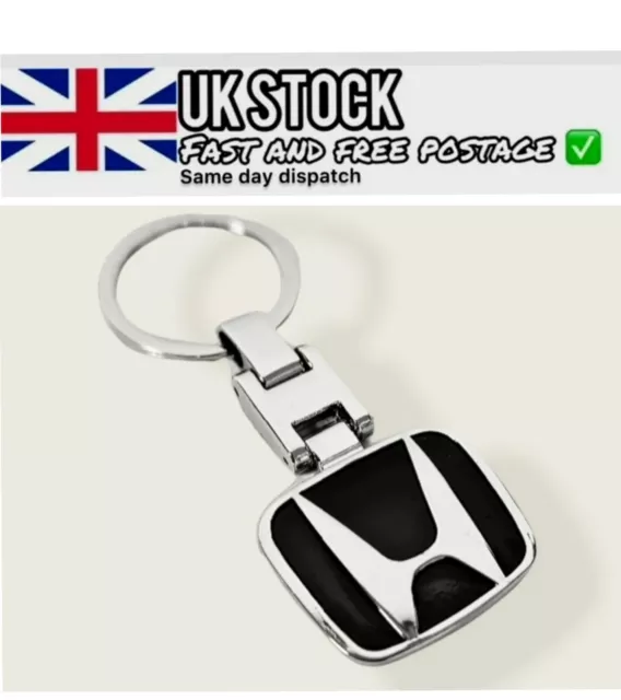 Honda Car Keyring Keychain With 3D Logo On Both Sides Come IN A GIFT BOX /Black