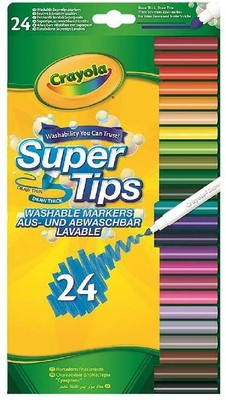 Crayola SUPER Punte Punta Feltro Lavabili Colorazione Penne Confezione da 24 