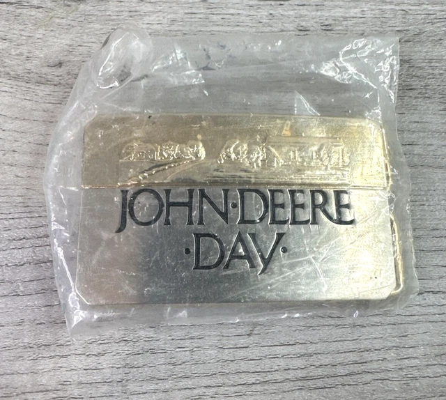 Vtg 1988 John Deere Day Belt Buckle Tractors Equipment Gold & Silver Tone