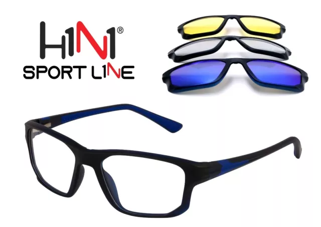 Occhiale da Vista per lo Sport Con 3 Clip Magnetiche per il Sole H1N1 TR056 02