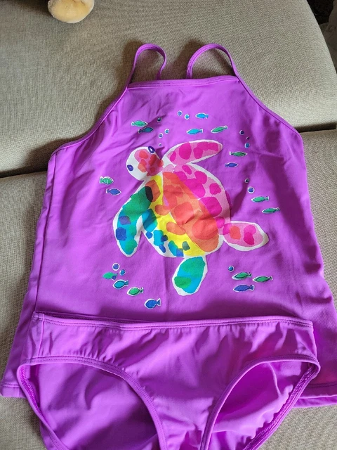 Land's End - Girls Size 10- Swim Suit -Tankini Top, Bottom and Short - 3 pc set