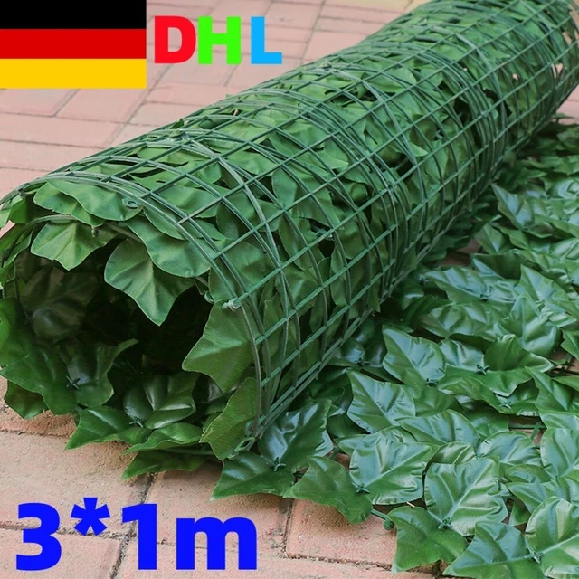 3M Künstliche Efeu Blätter Hecken Zaun Garten Sichtschutz Windschutz Verkleidung