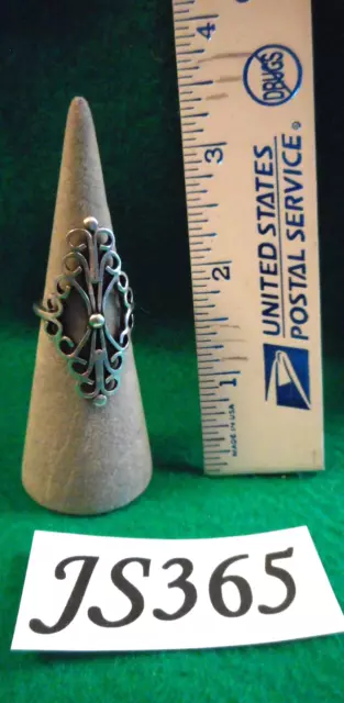 Vintage 925 Sterling Silver Native Amer SW Artisan MV Mask Ring Sz 6.5 JS365