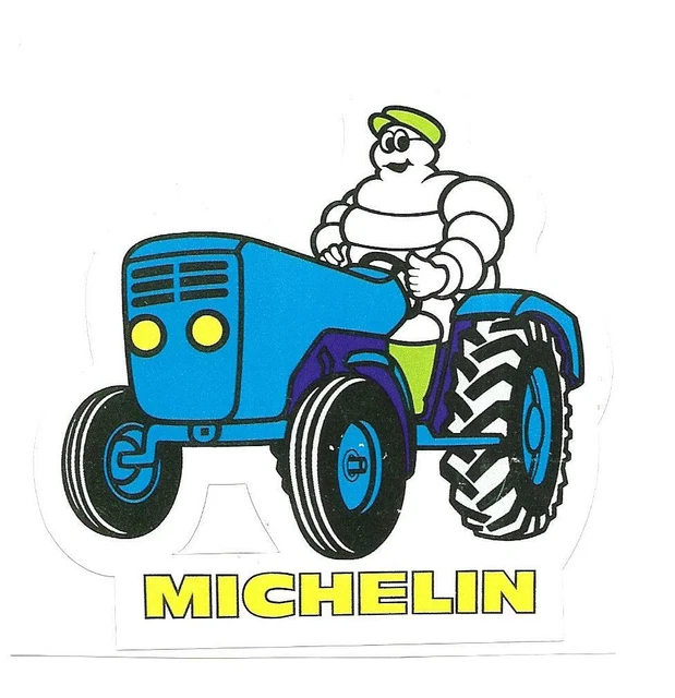 Rare / Autocollant - Michelin : Tracteur Agricole Bibendum Pneu Tyre / Stickers