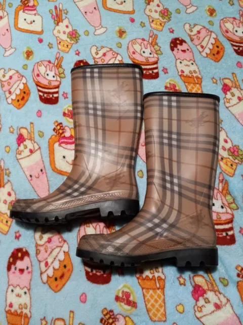 Burberry Nova Check Rain Boots Made in Italy Women’s Size US 6